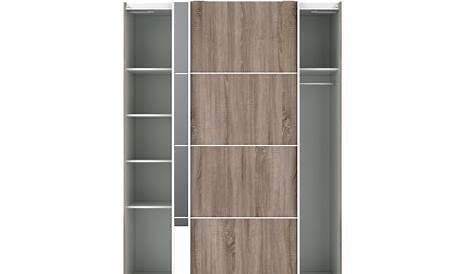 Armoire 2 Portes Coulissantes Glass Imitation Chene Gris Epingle Sur Bedroom Cupboard Designs