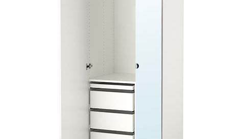 SILVERÅN Armoire haute à porte miroir blanc IKEA