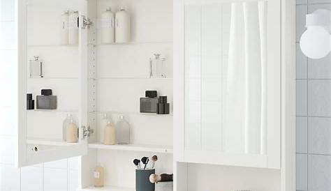 Armoire Miroir Salle De Bain Ikea STORJORM 2pte+éclairage Int Blanc IKEA