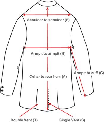 armpit to armpit size guide
