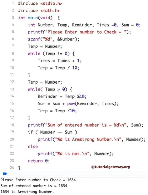 armstrong number c program using while loop
