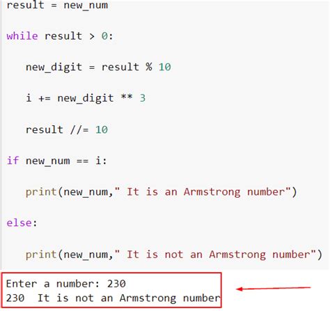 armstrong number in python using for loop
