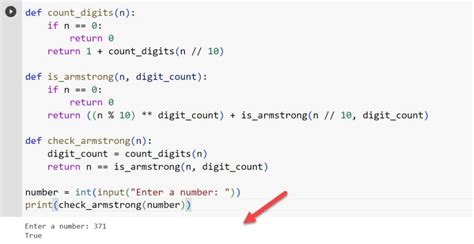 armstrong number using recursion