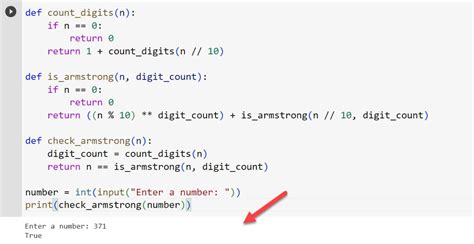 armstrong number using recursion in python