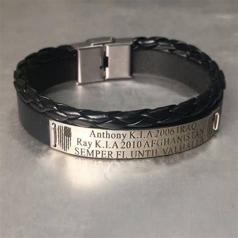 Memorial bracelet Remembrance Cuff KIA cuff, mens jewelry,Engraved
