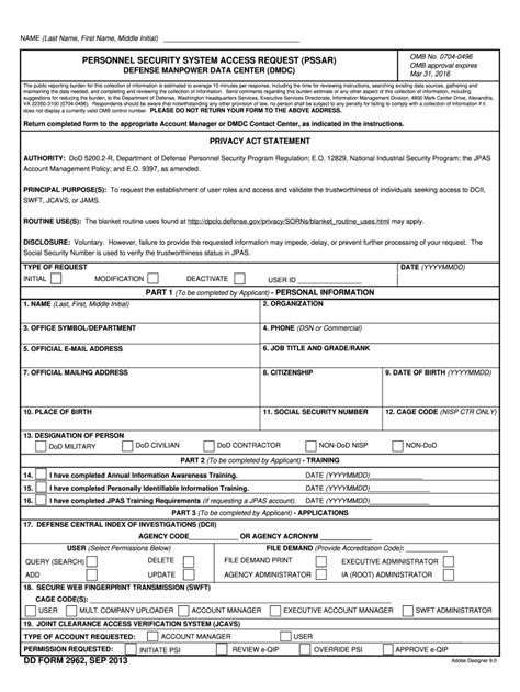 army dd form 2962