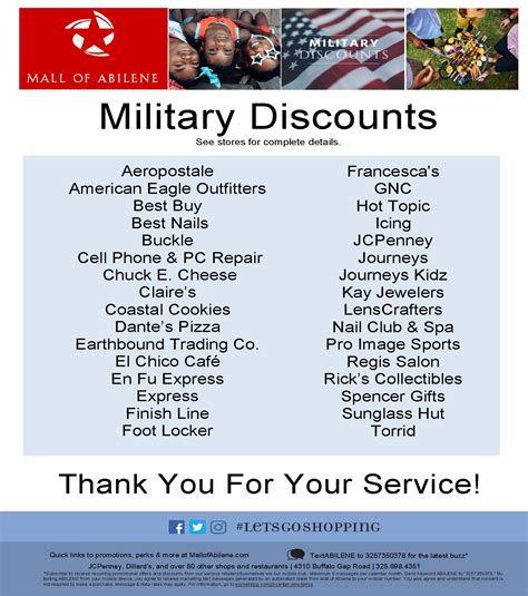 army discounts list
