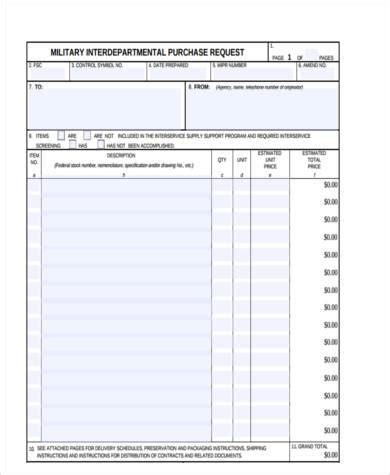 Army Equipment Request Form