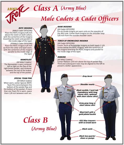 army jrotc male uniform measurements