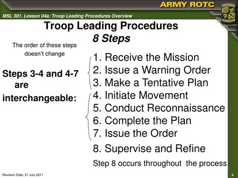 army troop leading procedures references