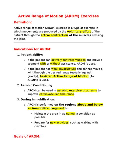 Arom Exercises Pdf