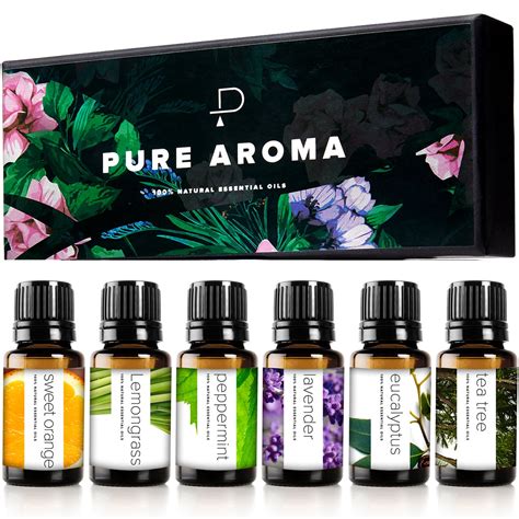 PURE AROMA Essential oils 100 Pure Therapeutic Grade Oils kit Top 6