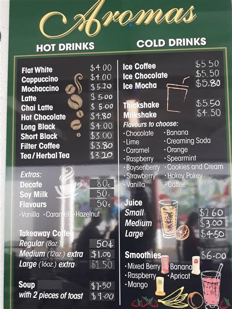 Aromas Cafe Menu