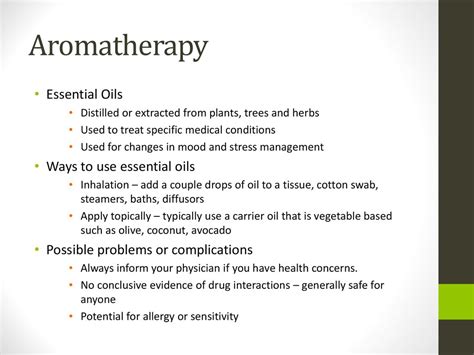 Aromatherapy Oils Are An Example Of Complementary Medications