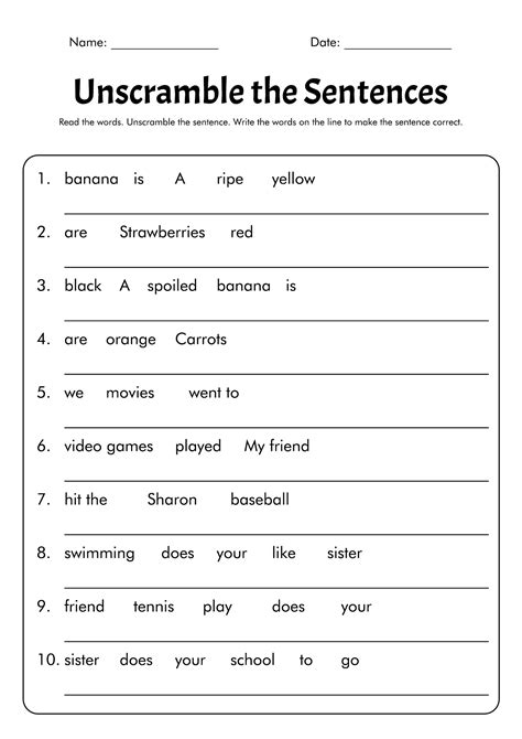 Arrange Words to Make a Sentence Worksheet Turtle Diary