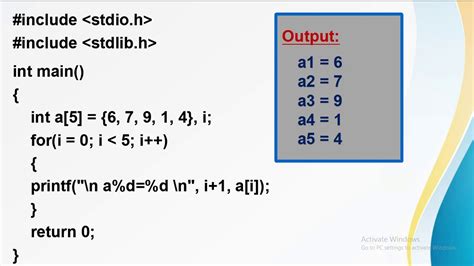 array in c language questions