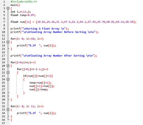 Array Of Floats In C