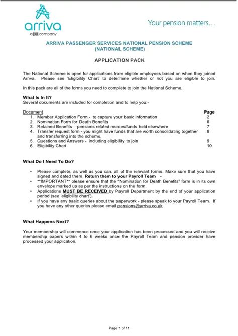 arriva pension