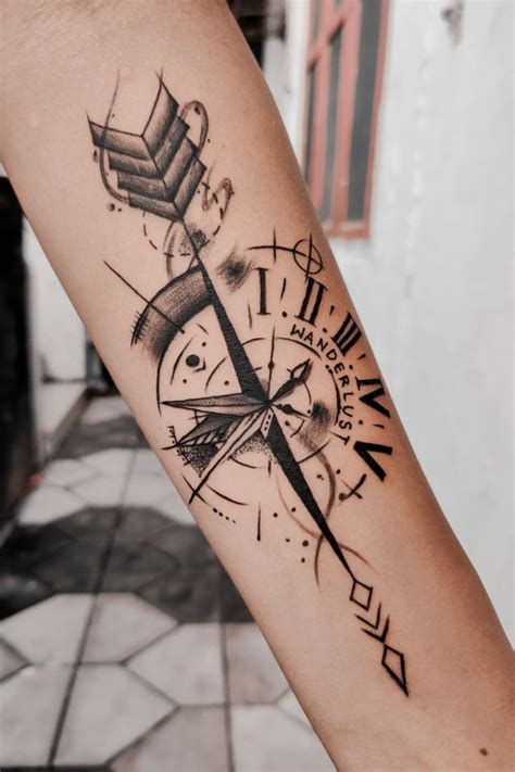 Arrow Compass Tattoo Designs