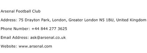 arsenal direct contact email