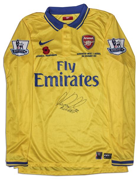 arsenal match worn shirt