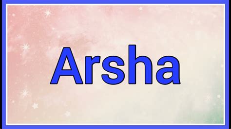arsha name meaning in urdu