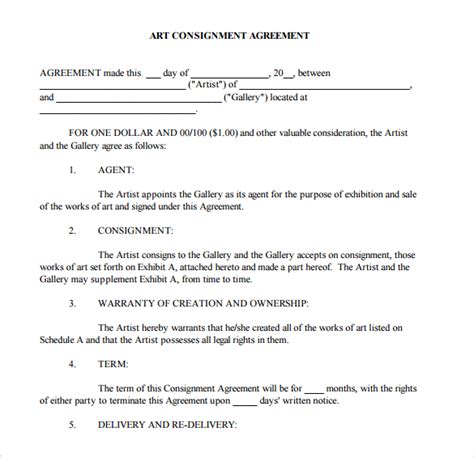 Consignment Agreement Template Are you looking for a professional
