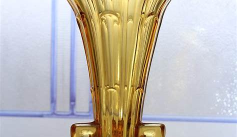 Art Deco Amber Glass Vase Vintage By Simplycharmingukshop On Etsy 10 00