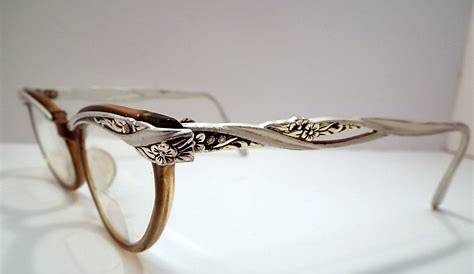 Metal Embellished Frames Cat Eye Glasses Glasses Vintage Glasses