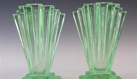Art Deco Green Glass Vase Pin On