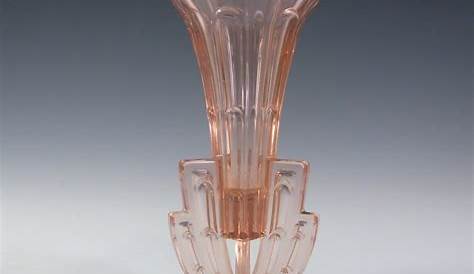 Art Deco Pink Glass Vase French Antique Frosted Etsy s