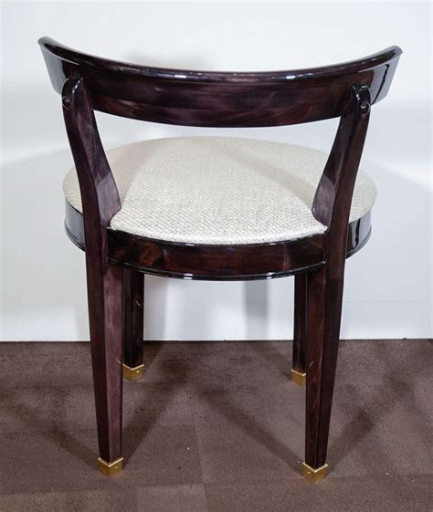 Art Deco Vanity Chair with Low Back Design in Ebonized Walnut at 1stdibs