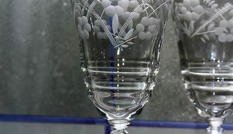 Art Deco Wine Glasses Four Antique Etched Crystal 1920s Set Vintage Crystal Crystal Antiques Glass