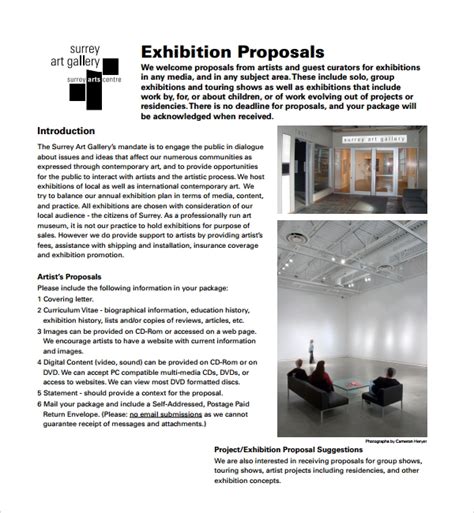 Exhibition Proposal Templates 9+ Free Word, PDF Format Download