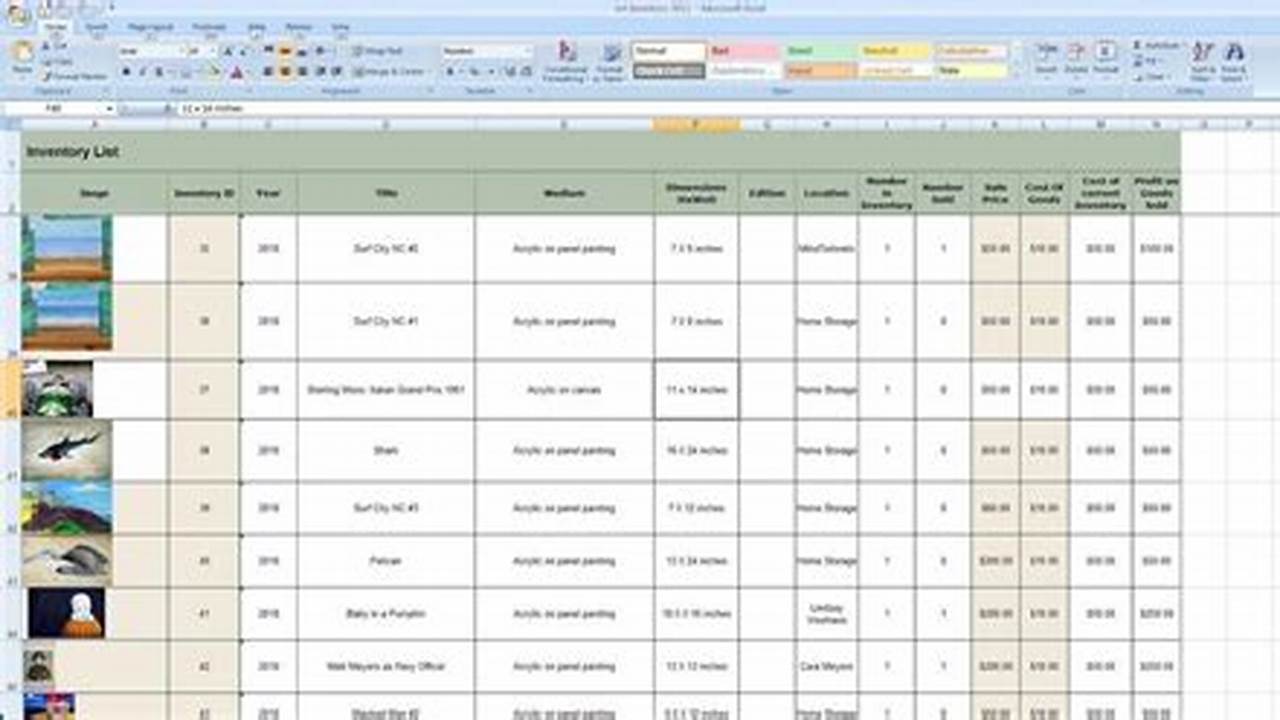 Organize Your Art Collection with a Comprehensive Inventory Template in Excel