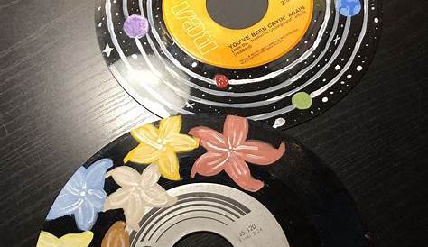 Art Using Vinyl Records "Fully Dimensioned Bureau" Acrylic On 12' Record