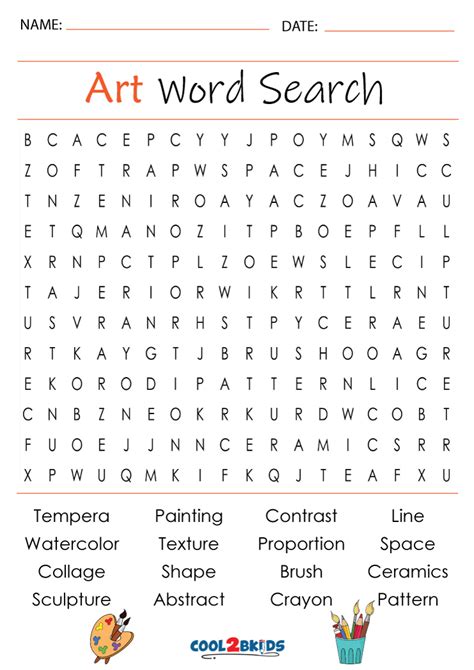 Art Word Search Printable: A Fun Way To Explore The World Of Art