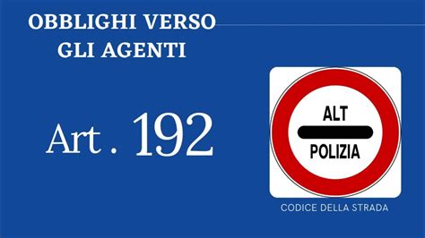 art 192 regolamento codice della strada