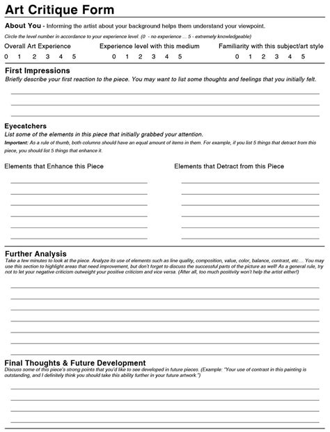 Art Critique Example High School