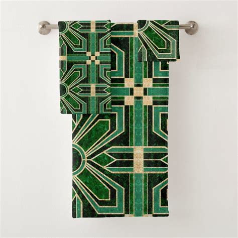Art Deco Pattern Bath Towels