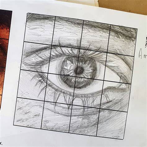 Image depicting art drawing grid techniques