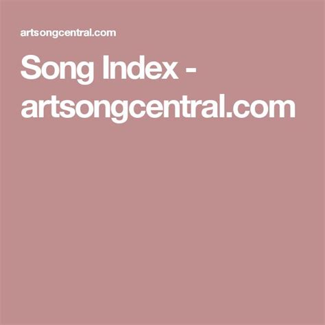 art song central song index