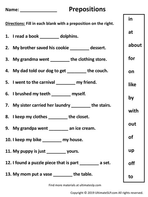 article and preposition exercise for class 6 with answers pdf
