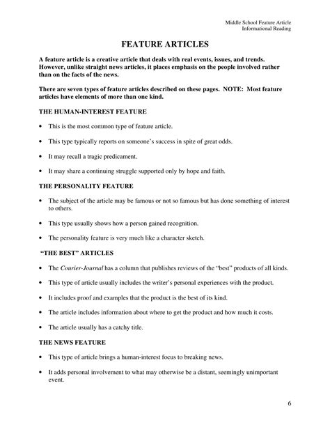 article format with example