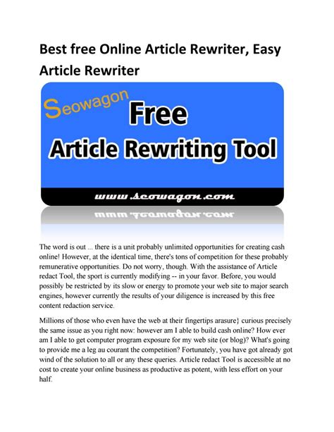article rewriter free