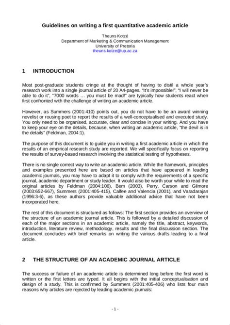 article writing format with example