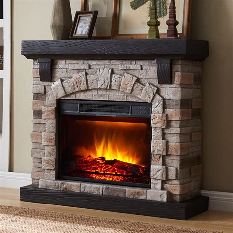 Artificial Fireplace With Mantel
