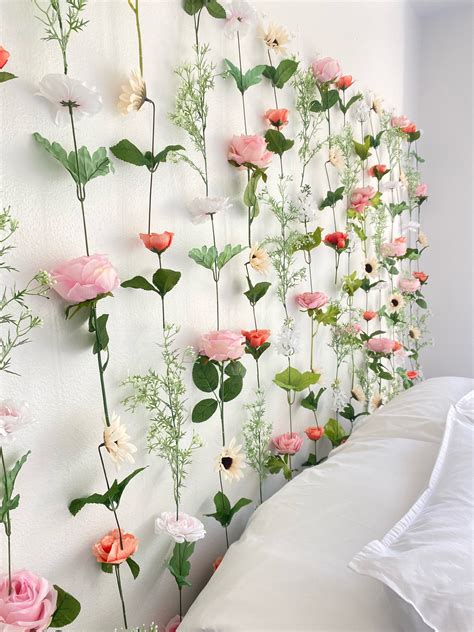 Artificial Flower Wall Bedroom