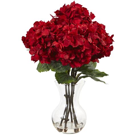 Artificial Hydrangea Red Flowers