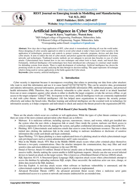 (PDF) The future of Artificial Intelligence in Cybersecurity A